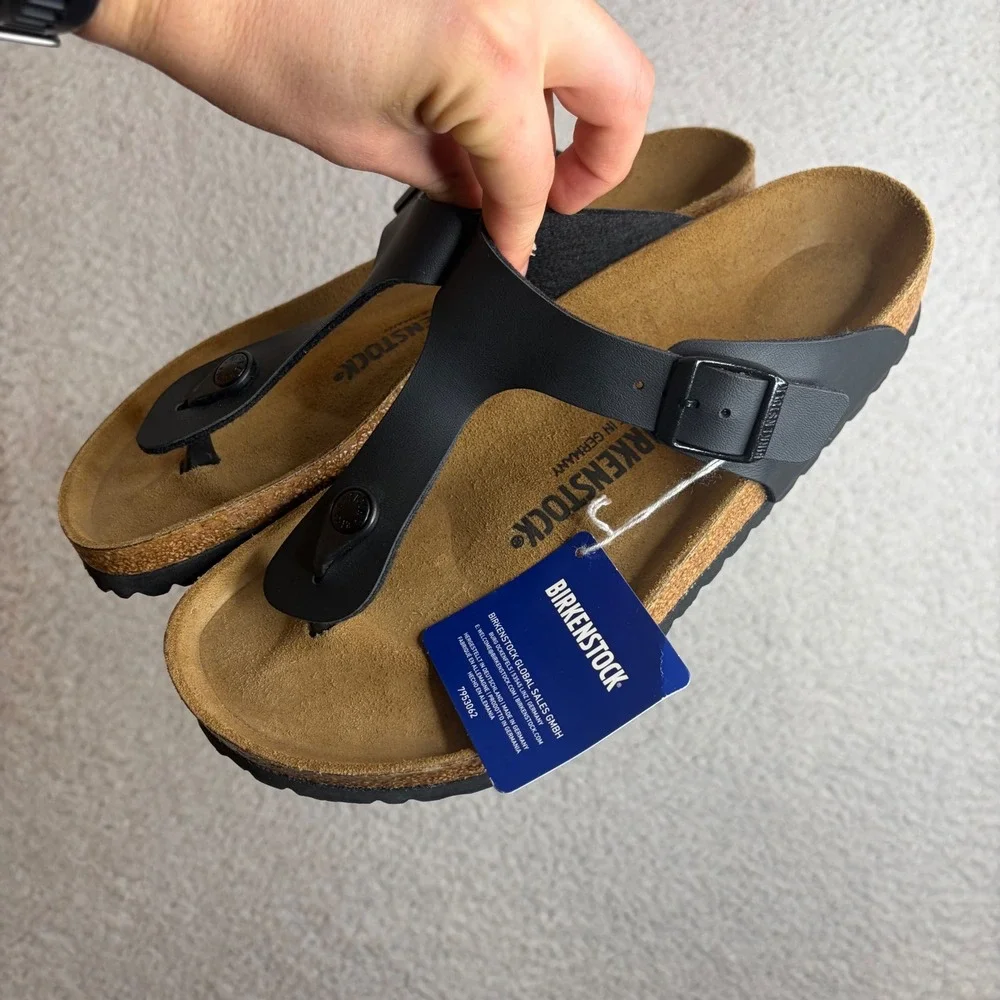 Birkenstock Gizeh Birko-Flor Black Thong Sandal Mens 8 Women 10 EU 41 NEW no box